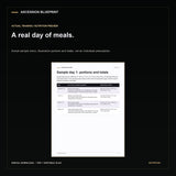 Nutrition Blueprint preview. Digital download; actual completed guide and tool previews.